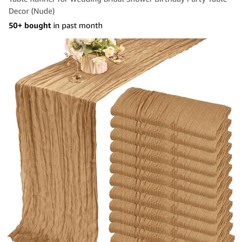 Elegant Tan Table Runner x 12